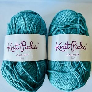 Knit Picks CotLin Yarn 2 Skeins Surf NWT